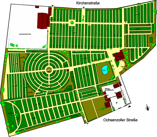 Plan des Garstedter Friedhofs